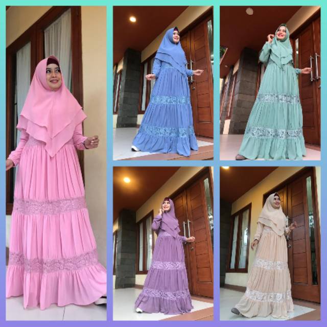 Gamis Fashion/Gamis kombinasi Brukat/Gamis Terbaru/Fashion Muslim/Grosir Tanah Abang/Gamis Seruty