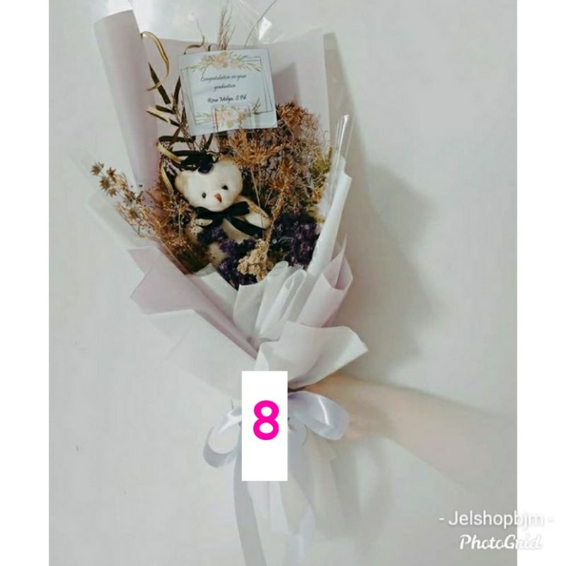 Bucket Bunga Palsu mix bunga kering mix boneka Termurah / Buket Bunga Palsu Mix Bunga Kering Mix Bon