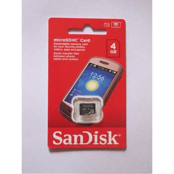 Micro SD Sandisk 4GB Memory Card