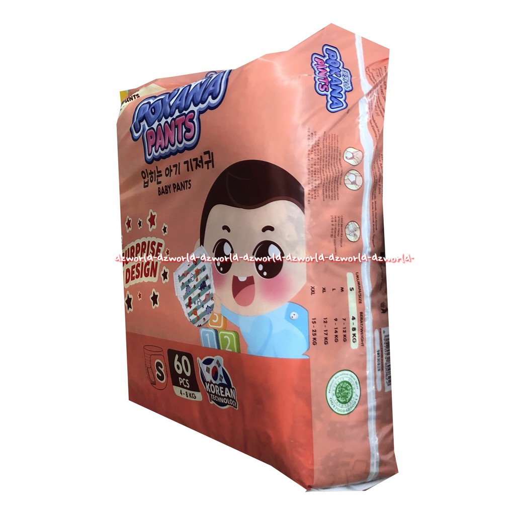 Pokana Pants S 60 pcs 4-8 kg Popok Celana Bayi Suprises