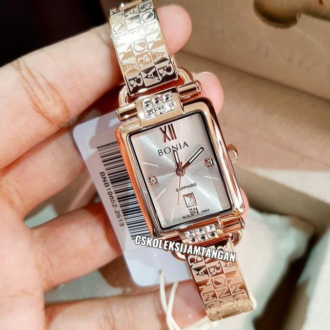 JAM TANGAN WANITA BONIA SAPPHIRE BNB10652-2513 ROSEGOLD SILVER ORIGINA barang ada