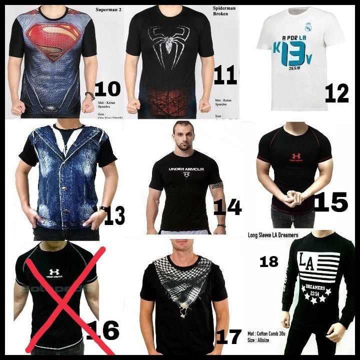 TERLARIS BAJU KAOS SUPERMAN FULL BODY SUPERHERO GYM FITNES PRIA COWOK 