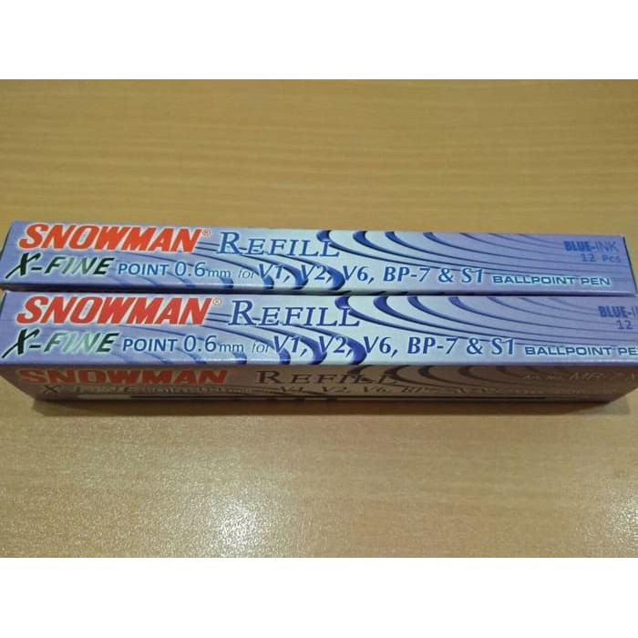 Refill Pulpen/Isi Ulang Ballpoint Snowman V1,V2,V6,BP-7 &amp; S1 WARNA Biru