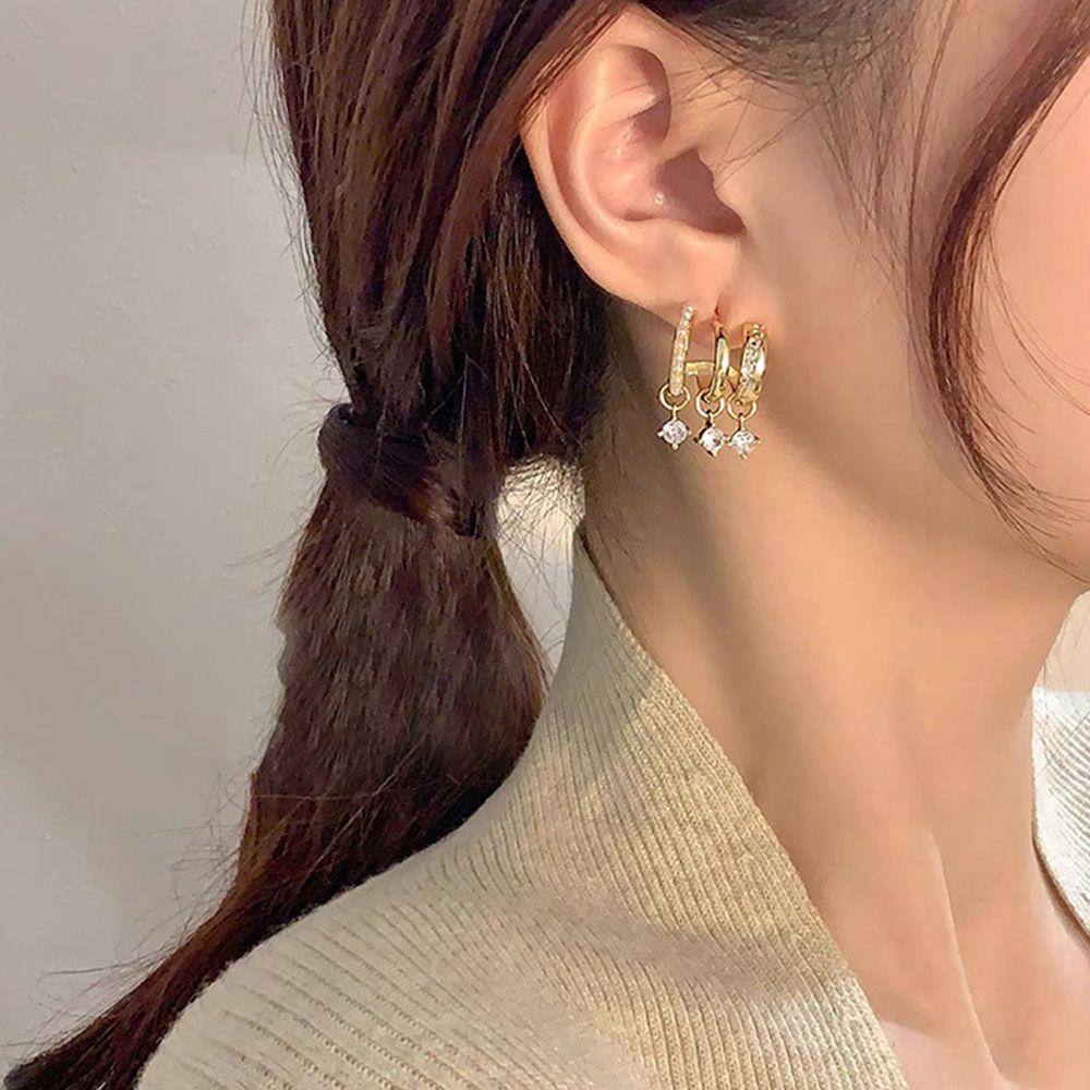Preva Peal Telinga Baris Vintage Pesta Hadiah Gadis Aksesoris Berlian Stud