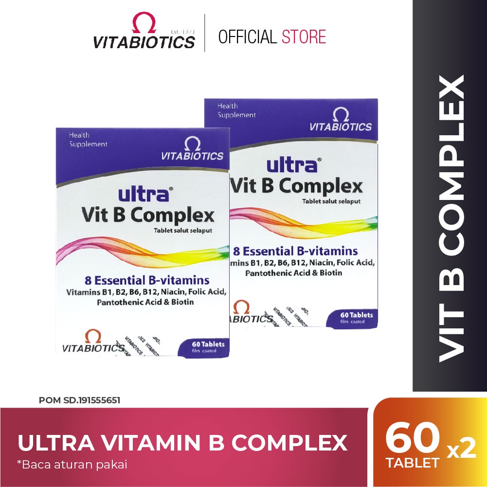 Jual Vitabiotics Ultra Vitamin B Complex 2 Box @60 Tablet B1, B2, B6 ...