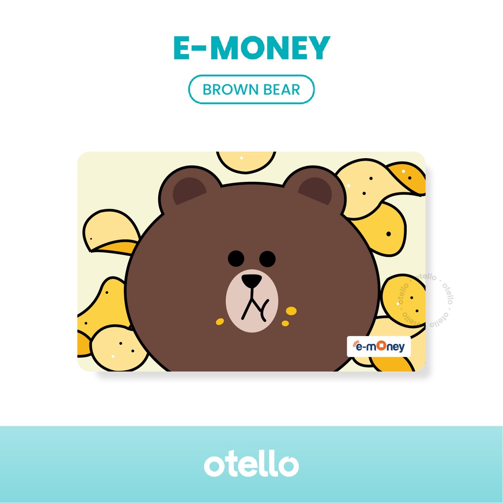 Kartu E-Money Brown Bear eMoney Card eToll Mandiri Design Karakter Anak Lucu UV Print