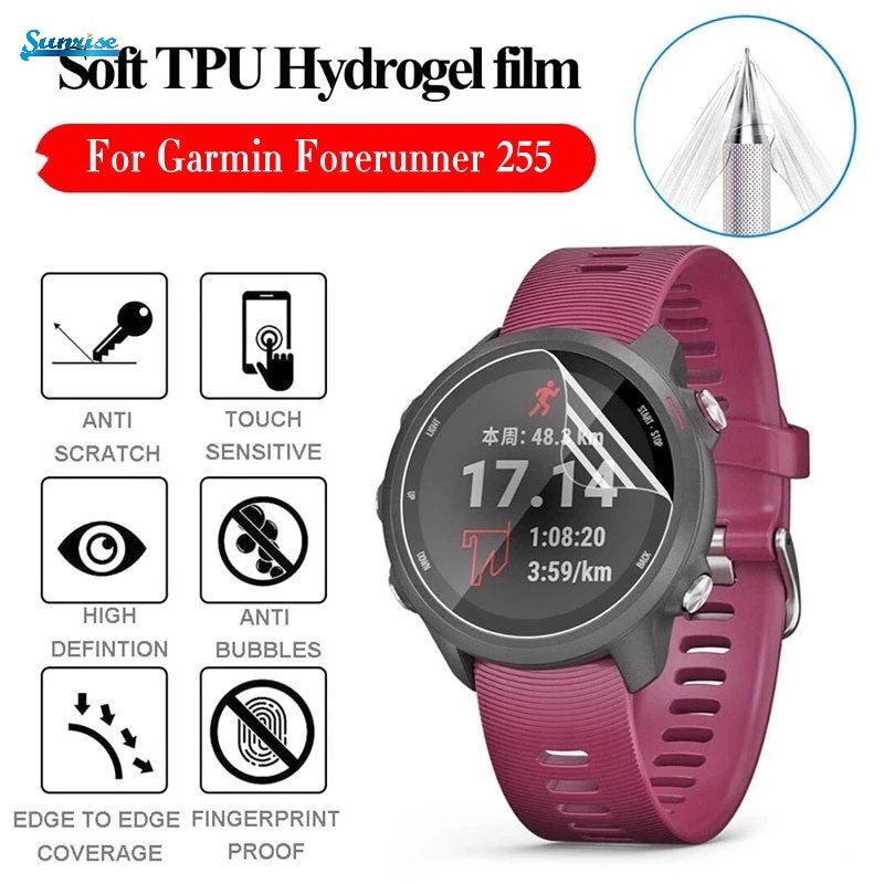 Pelindung Layar Smartwatch Bahan TPU Hydrogel Transparan Untuk Garmin Forerunner 255 255S 955