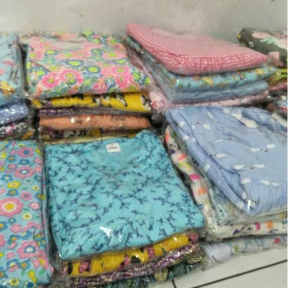BTH Gamis kaos anak SD usia 7-12 tahun, longdress kaos motif, baju muslim anak perempuan, gamis mura