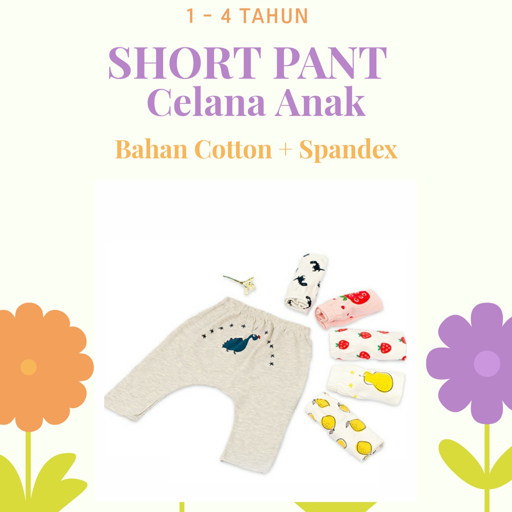 [HI] 2 PCS SHORT PANTS VARIAN A CELANA PENDEK BAYI 1-4 TAHUN BAHAN PREMIUM