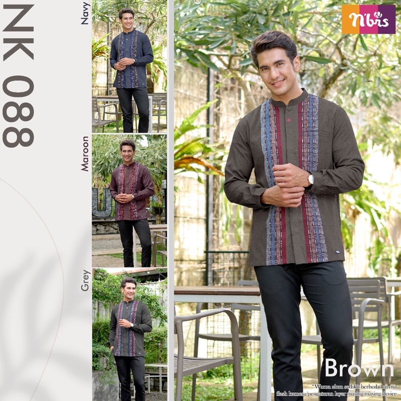 NK 088 | DISKON KOKO LENGAN PANJANG NIBRAS TERBARU | GREY MAROON NAVY BROWN