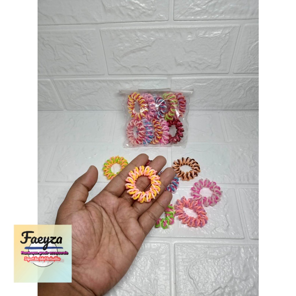 grosir 10 pcs ikat rambut spiral dobel kepang