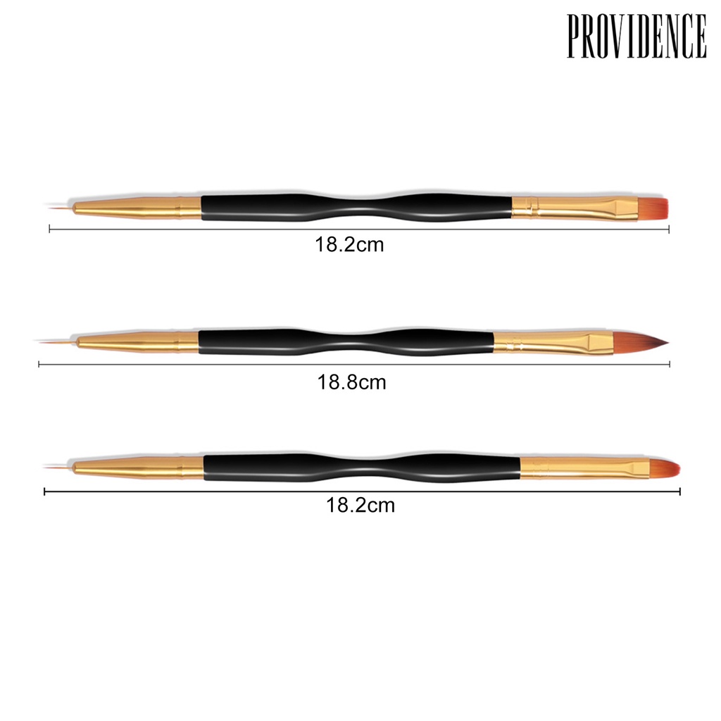 Providence 3Pcs/Set Nail Pen Delicate Nice-looking Plastic Double-Head Nail Art Drawing Liner for Beauty