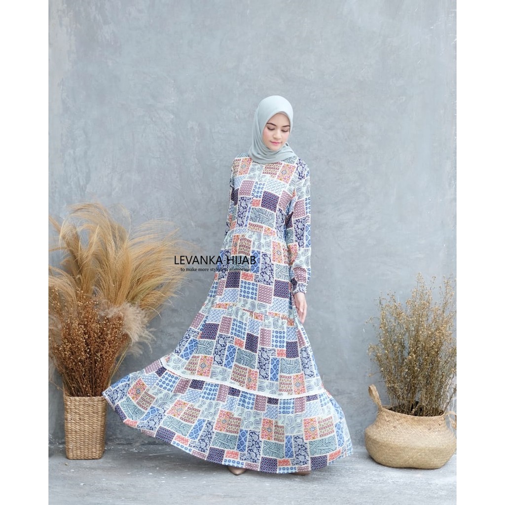 Gamis Katun Rayon Premium, Katun Rayon Motif Allsize