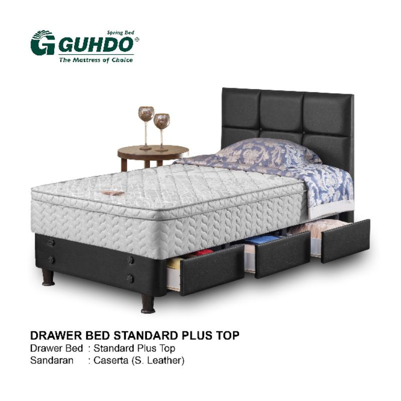 1SET GUHDO STANDART PLUSHTOP DRAWER BED 3LACI (KASUR+DIVAN NEMPEL JD 1)