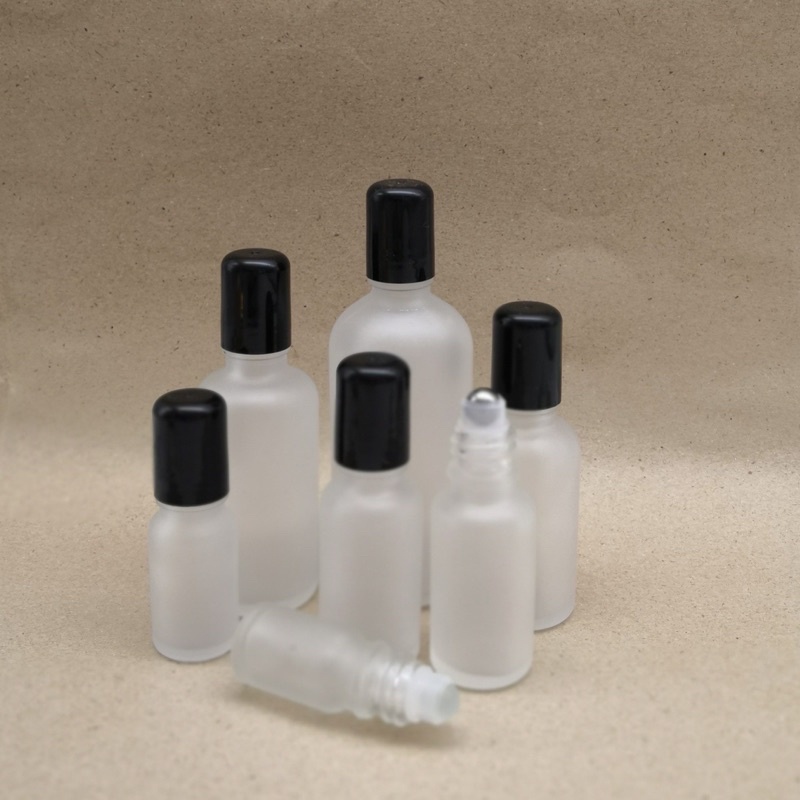 Botol Roll On Kaca Frosted 5ml, 10ml, 15ml, 20ml, 30ml, 50ml, 100ml Tebal