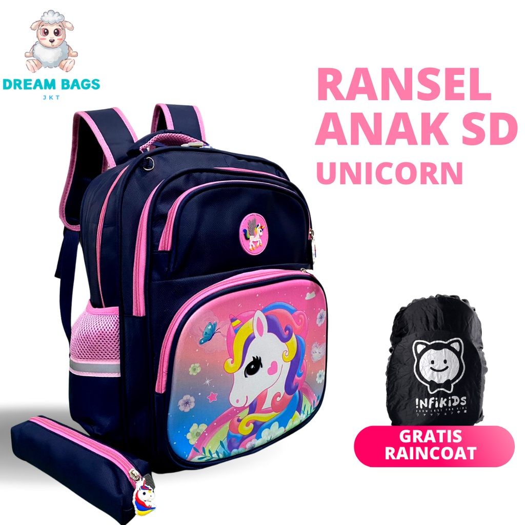 DREAM BAGS Tas Ransel Anak Perempuan Ukuran SD Tas Sekolah