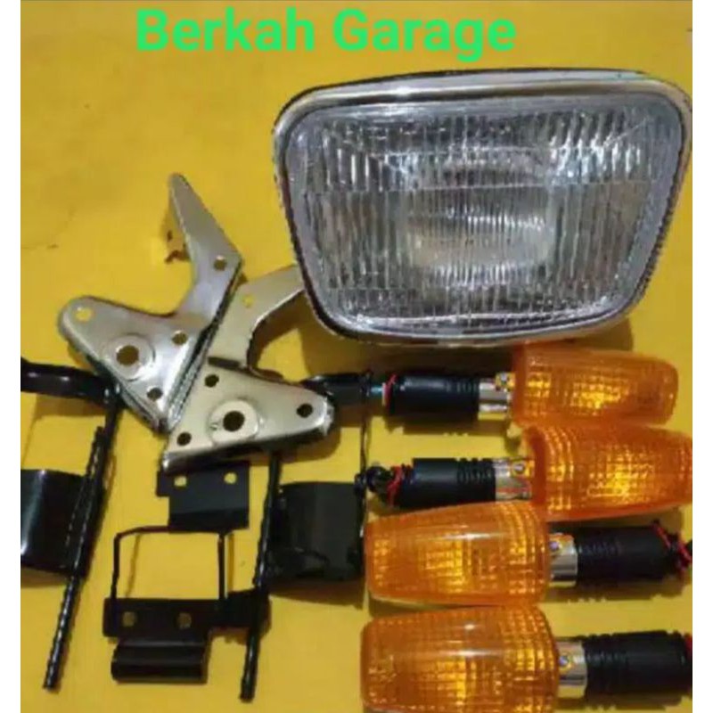 Paket Lengkap RX King Lampu Depan Hitam Breket Lampu Plus Sen RX King Depan Belakang