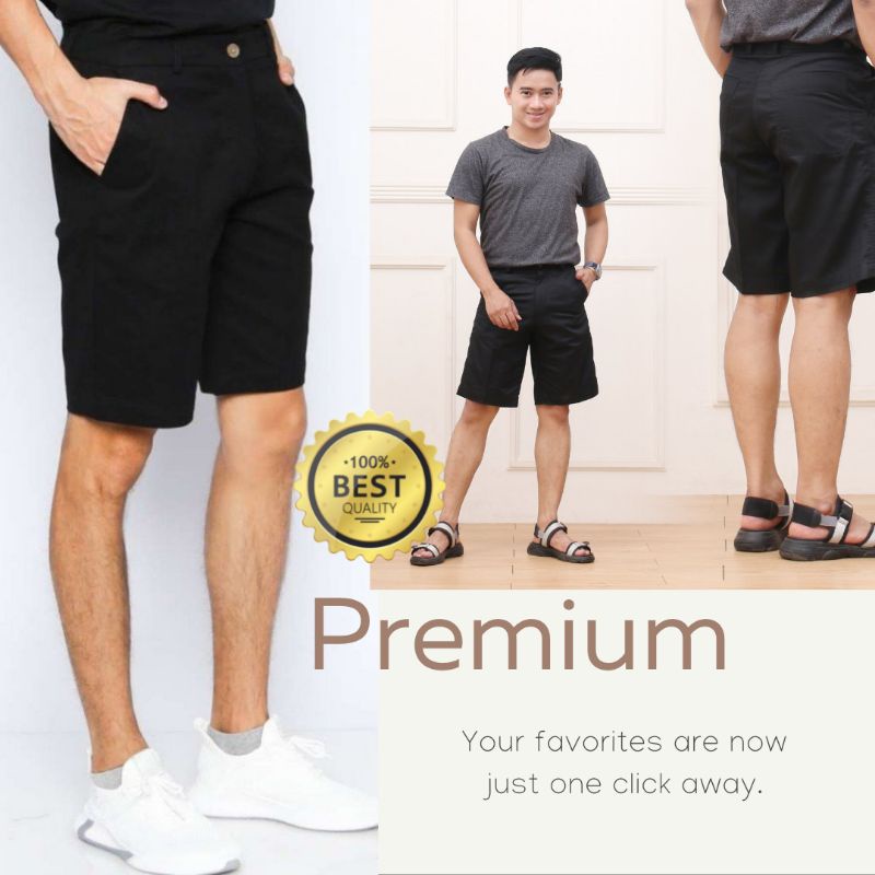 Celana Pendek Slimfit Sleting YKk Distro Murah Bahan Tebal Fashion Cowok