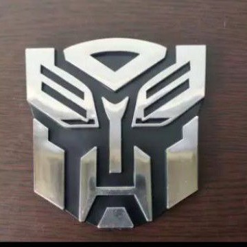 Logo Emblem stiker Lambang Muka Transformers baik krom tempel mobil universal semua mobil