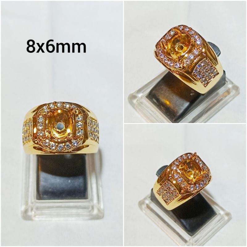 RB CINCIN / EMBAN / RING ALPAKA SUPER 8x6mm SIlVER Dan GOLD