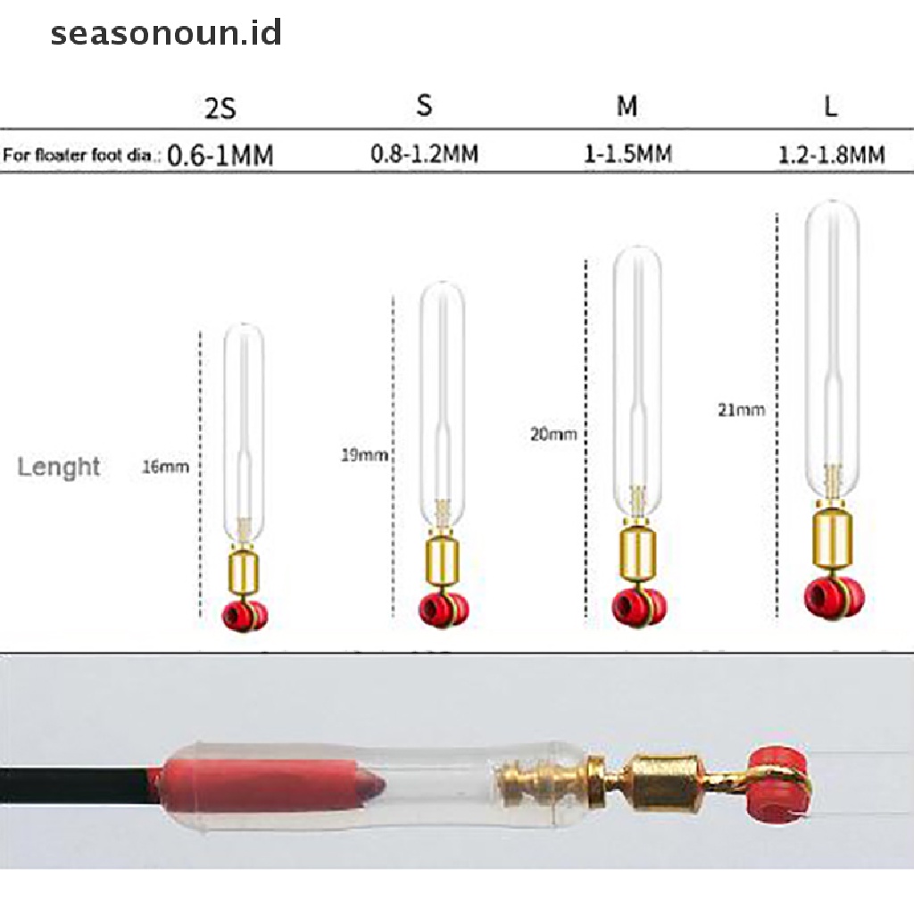 (seasonoun) 10pcs Pelampung Pancing Bahan Silikon + Tembaga