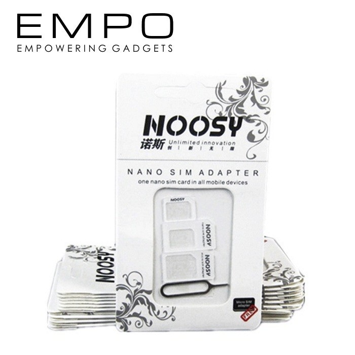 NOOSY 3in1 NANO SIM CARD/ ADAPTOR WITH SIM CARD TRAY HOLDER WHITE