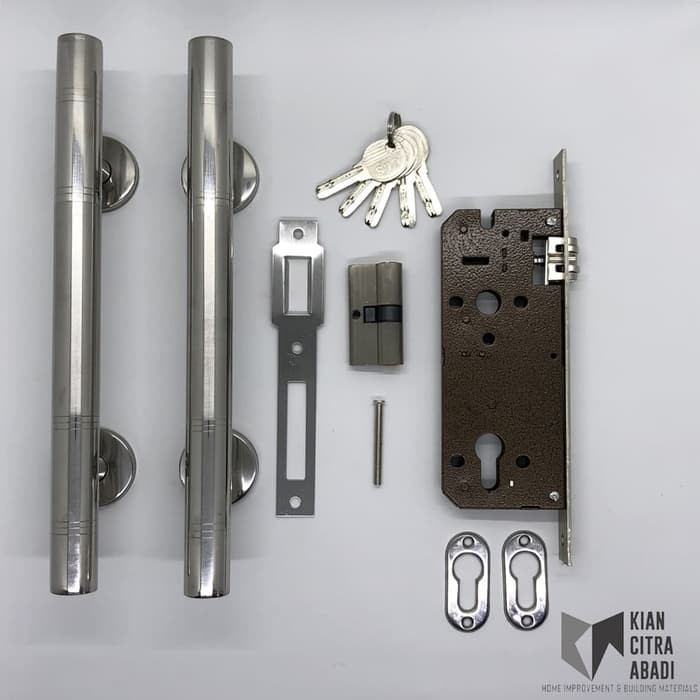 1 Pasang Gagang Pintu Stainlees 1 Set Body Kunci Pelor Shopee Indonesia