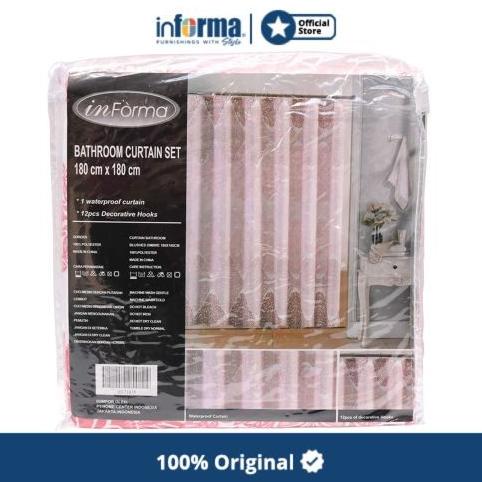 Informa - Tirai Kamar Mandi Curtain Bathroom Blushes Ombre 180X180Cm