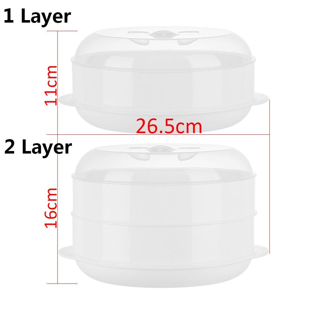 Populer1per2 Lapis Oven Microwave Spesial Steamer Banyak Ukuran Bao Bun Perlengkapan Dapur Keranjang Dengan Tutup