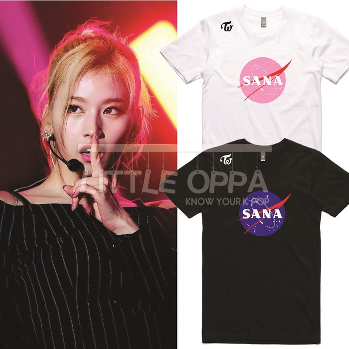 KAOS T-SHIRT TWICE SANA NASA STYLE LOGO
