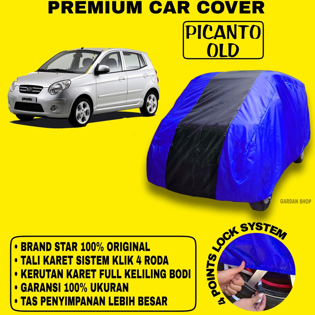 Body Cover PICANTO OLD BIRU HITAM Penutup Bodi Mobil Picanto Old Waterproof PREMIUM