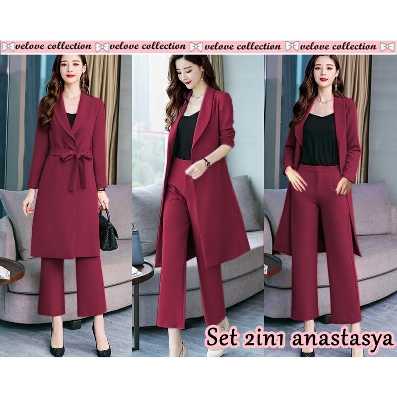 COD STELAN BAJU CEWEK VV-SETELAN ANASTA NEW, JAS CEWEK KEREN, FASHION WANITA