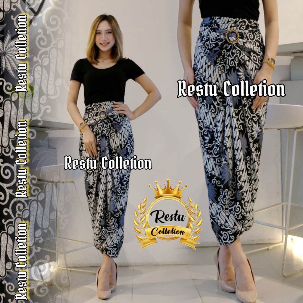 Rok Lilit Motif Batik Pulau Hitam Bawahan Wanita Kebaya Wisuda Kondangan Tunangan Nikahan Bahan Kain Sutra HQ Premium