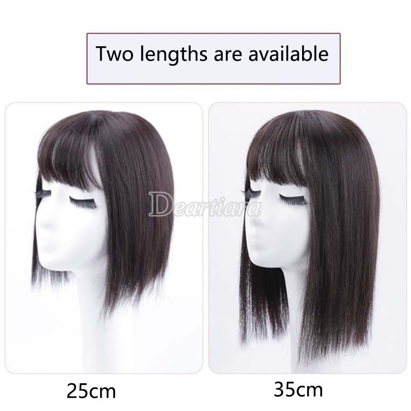 Women's Long Straight Wig Clip with Bangs Clip In Extension Wig