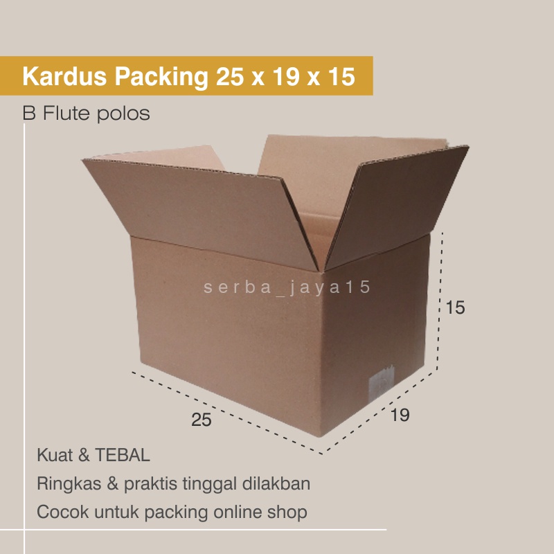 

KARDUS PACKING 25 X 19 X 15 BOX B-FLUTE POLOS OLSHOP