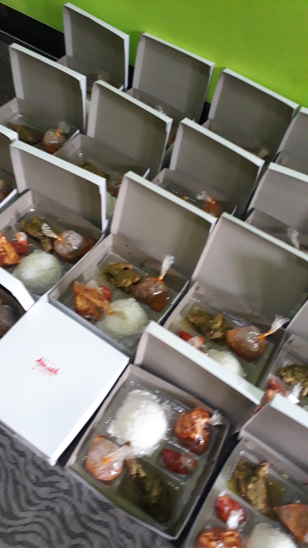 25pcs Tray Mika Untuk Dus Nasi 20x20 Catering 5 Kotak