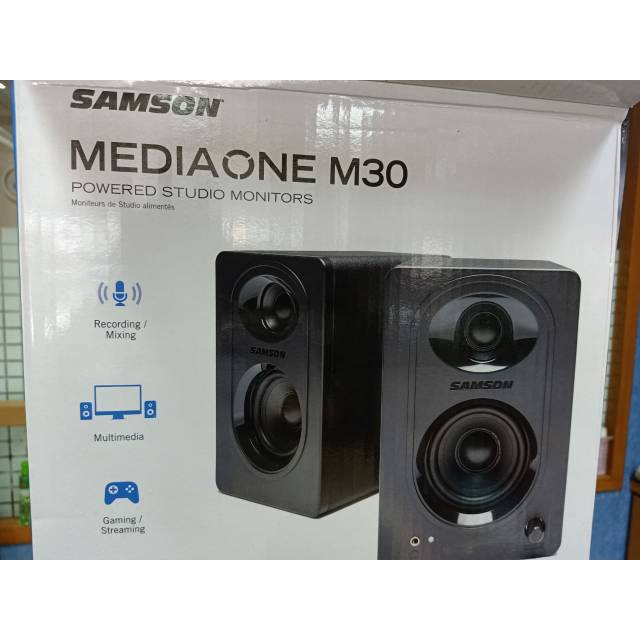 samson mediaone m30 powered studio monitors