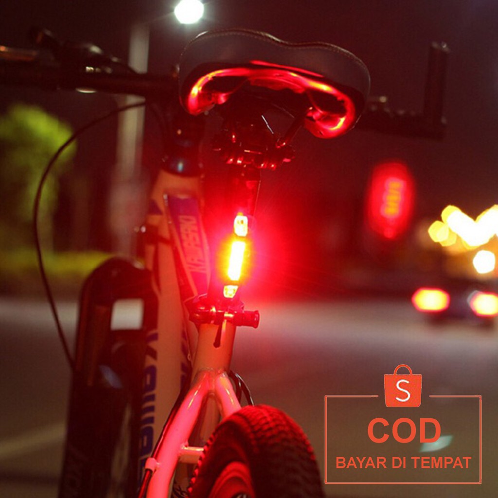 ✅COD Lampu Led Cas Variasi 4 Mode Aksesoris Sepeda Lipat Gunung Anak Dewasa Tumblr Hias Emergency Lamp Strip Depan Belakang Original Murah