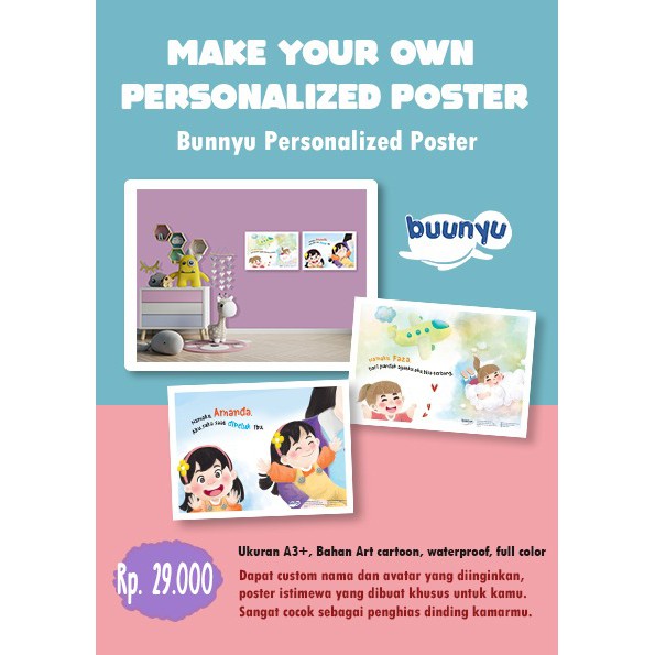 Poster Personal Buunyu/ POSTER ANAK/ POSTER DINDING/TEMPELAN DINDING ANAK-ANAK/PAJANGAN DINDING ANAK