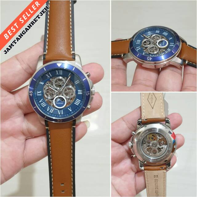 JAM TANGAN FOSSIL AUTOMETIC CHRONO SILVER BLUE