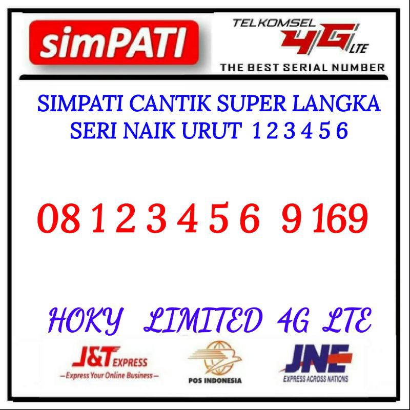 Nomor Cantik Angka Paten Dari Telkomsel 08 123456 Ekor Hoki 169 Hoki 1 Saya 6 Akan 9 Makmur Shopee Indonesia