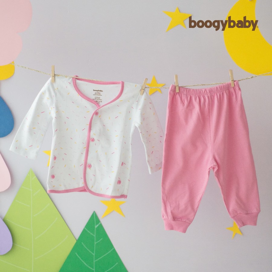 Makassar ! New Boogybaby Candyland Long Top + Trousers 3-6 Bulan ( 2 Pcs )