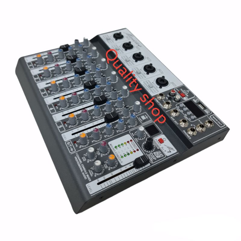 Mixer 7 Channel Microverb Best-7 Support PC usb Bluetooth Baru