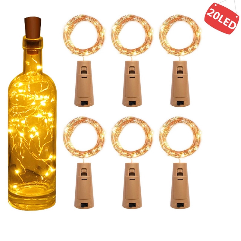 1M,2M,3M Wine Bottle Cork String Lights / Battery Powered Garland Starry Lights / Waterproof Fairy Lights Suitable Indoor And Outdoor / Decoration Night Light Perfect For Bedroom,Christmas,Ramadan,New Year,Parties,Wedding,Birthday,Kids Room,Patio,Window