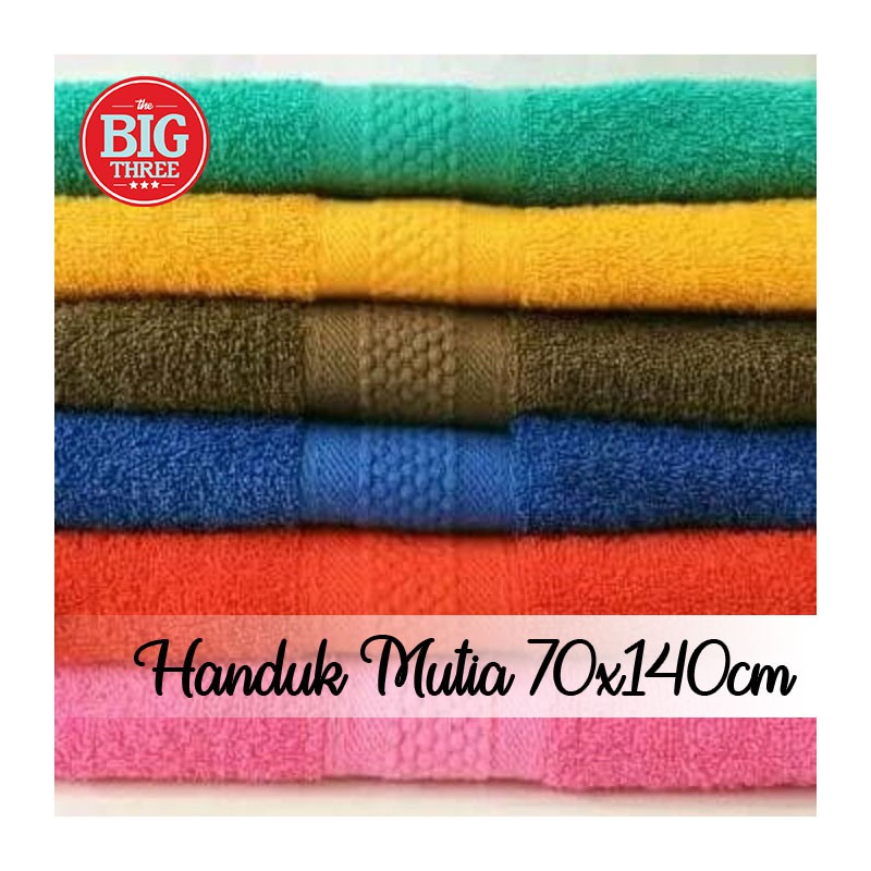 HANDUK Mutia 65x140 cm - LEMBUT / katun / 65x 140 / Tanggung / polos / 70x140 50x100 30x80