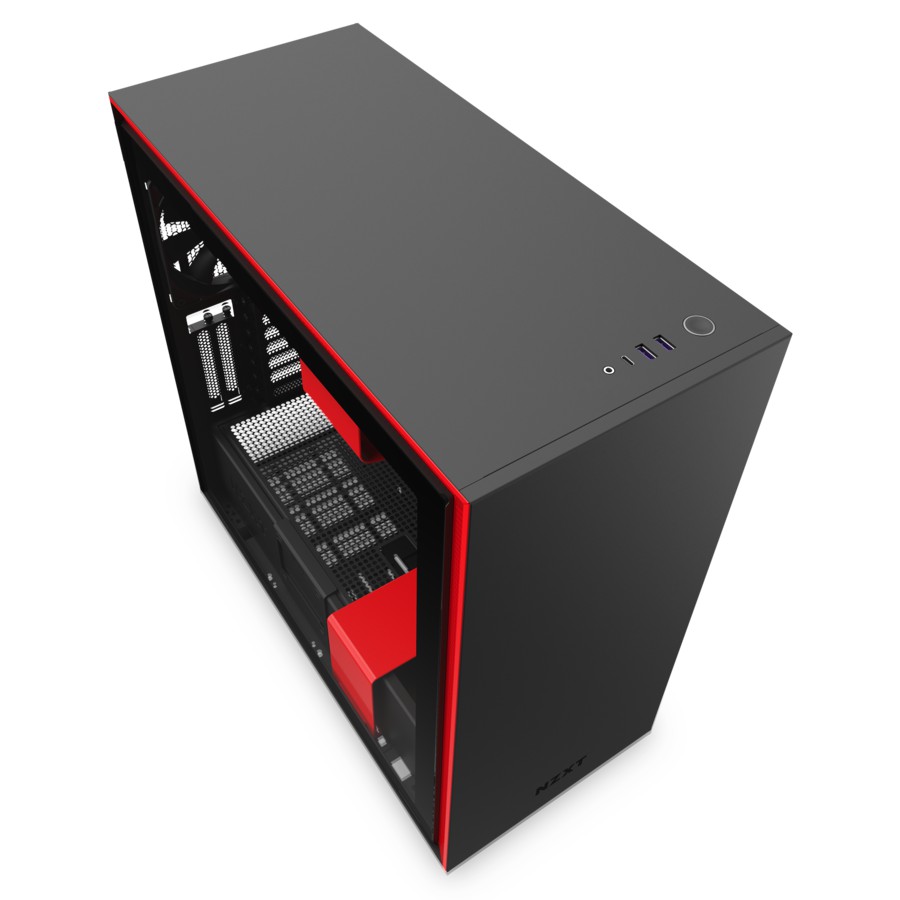 NZXT H710i Matte Black Red Tempered Glass Mid Tower Gaming Case (Up to E-ATX)