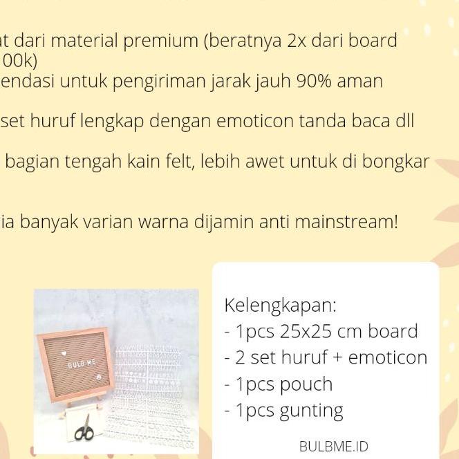 

(KD-288)-Letter board felt premium papan nama huruf baby born-Flash Sale