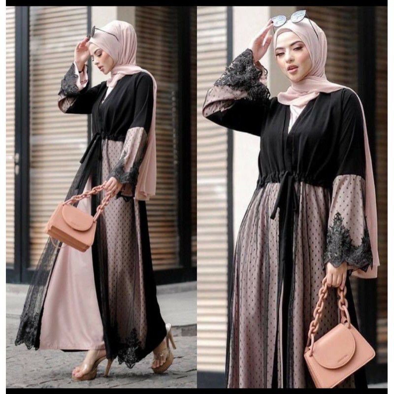 DRESS ABAYA PESTA SYAR’I DUBAI 02 NAHLA MEYDA CANTIK ELEGAN MURAH COD