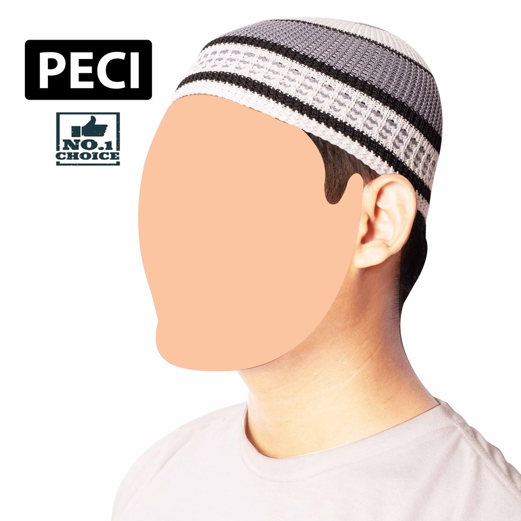 Peci Kopyah Hitam Rajut Tebal Dewasa Polos Yaman Madinah