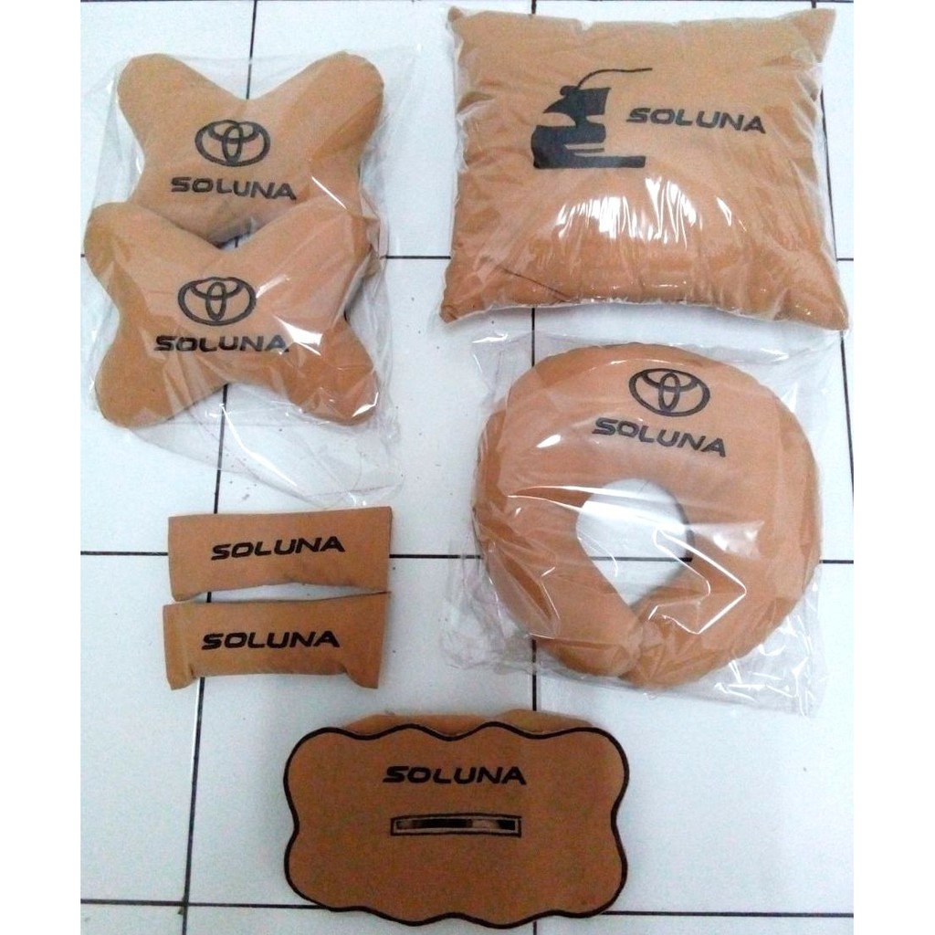 Toyota Soluna bantal aksesoris mobil headrest custom car set 5 in 1